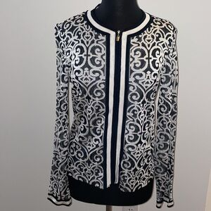 St. John knits zippered jacket cardigan viscose sweater - size - S